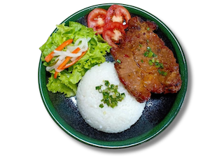 Cơm sườn cốt lết ram sữa